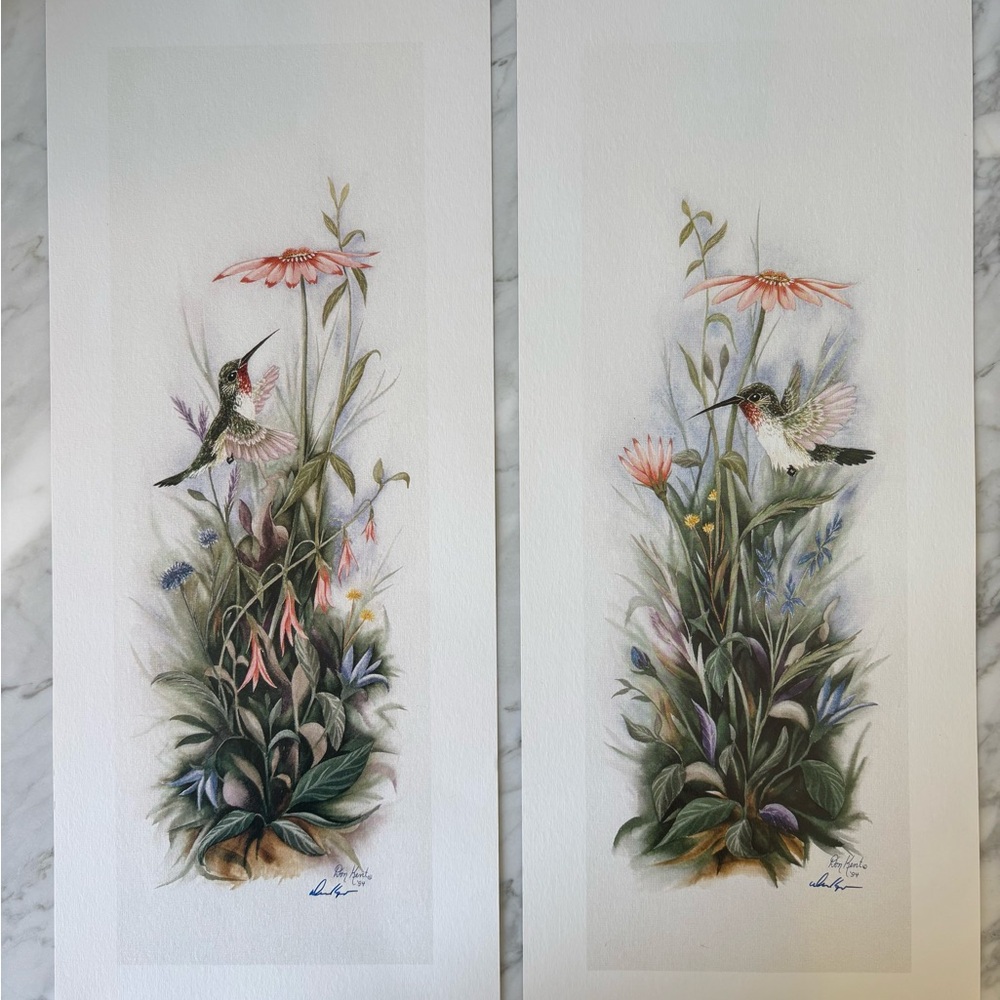 Don Kent - Diptych Hummingbird Floral Art Prints